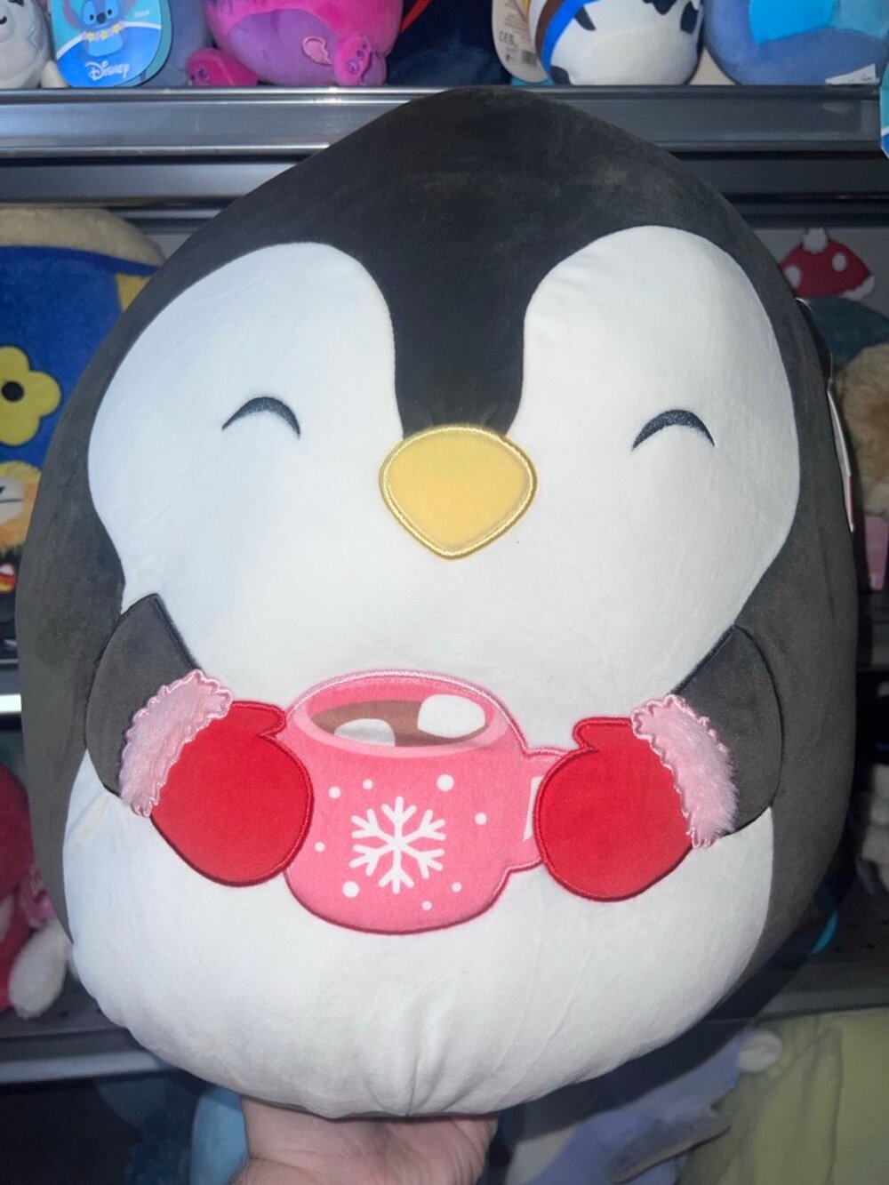 Squishmallows 16” Christmas Luna the penguin with cocoa NWT